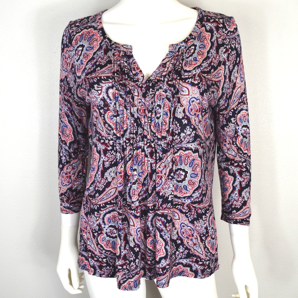 Talbots Petite Paisley Top